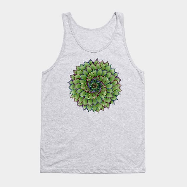 Aloe Polyphylla in Rainbow Tank Top by SonoSonoStudio